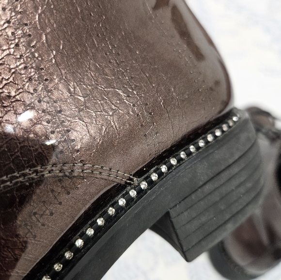 Glossy Rhinestone Lace-ups - Picture 11 of 13